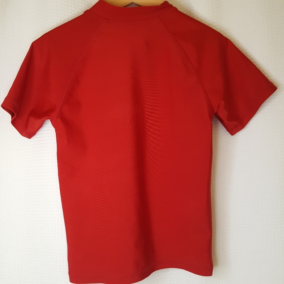 NEW SwimZip Girls Boys Size 4 Red Rashguard Zip Up Swim Sun Shirt - Picture 2 of 6